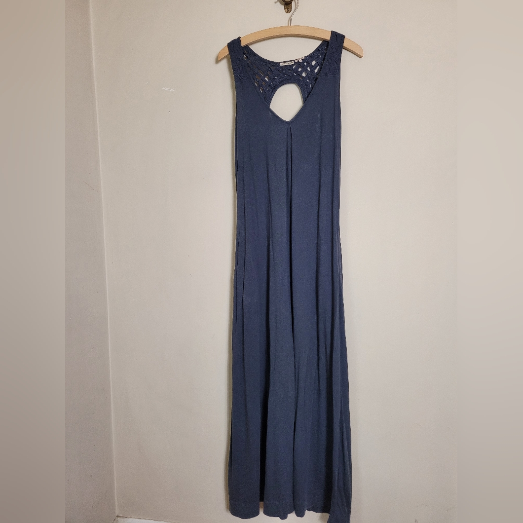 Holding Horses Blue Knit Maxi Dress Large